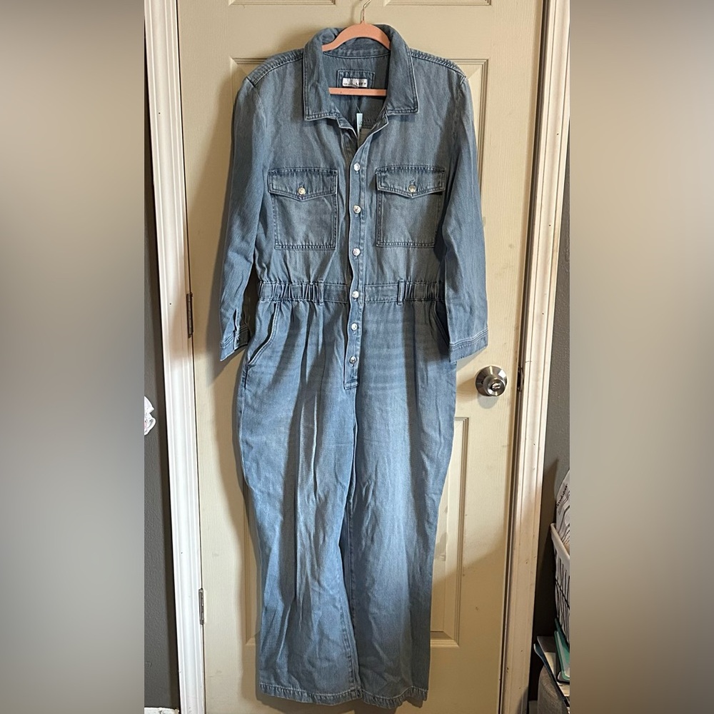 Loft Denim wide leg Jumpsuit-XXL petite
